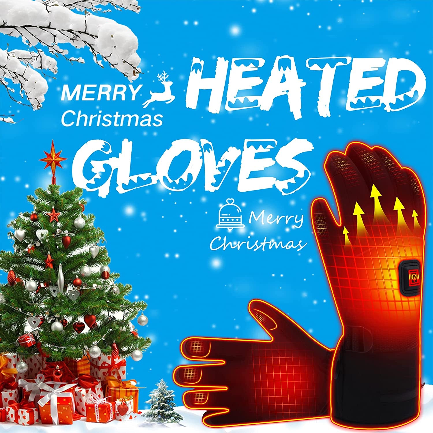 Electric Heated Gloves Rechargeable Battery Heated Thermal Gloves for Men Women,7.4V Touchscreen Waterproof Windproof Heated Gloves for Hiking Skiing,Outdoor Indoor Portable Battery Hand Warmer Gloves